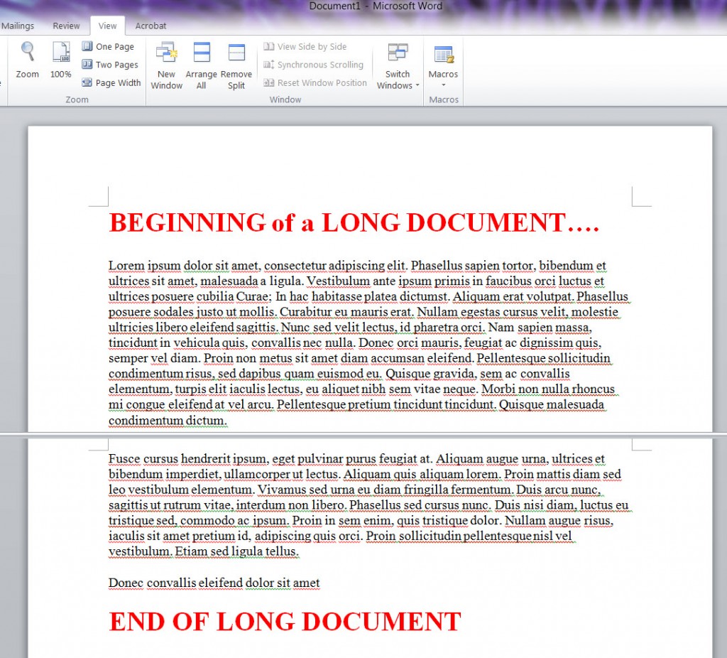 How to Split, View and Edit Two Different Parts of Your Word Document ...