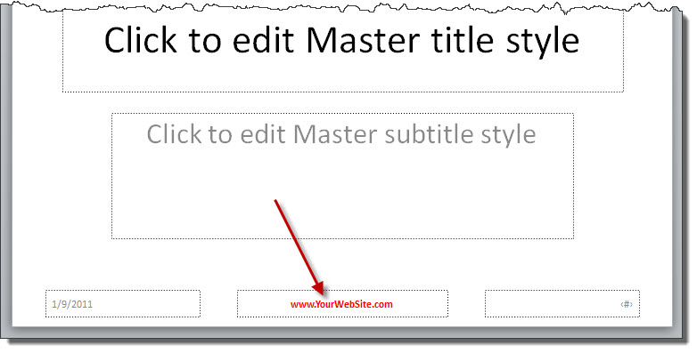 powerpoint add footer to master slide