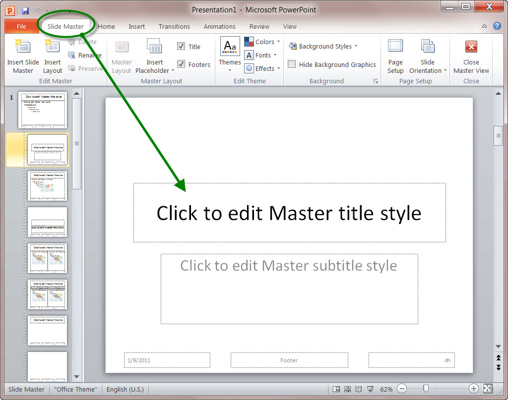 how to display slide master in powerpoint