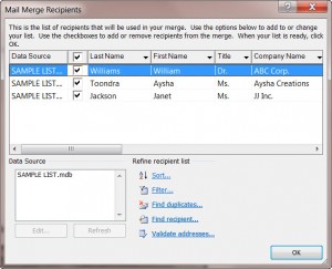 word 2010 mail merge from excel