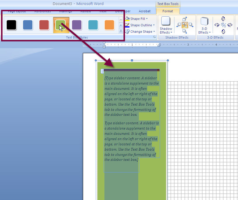 How to Add a Stylish Text Sidebar Box to a Word Document - Technical  Communication Center