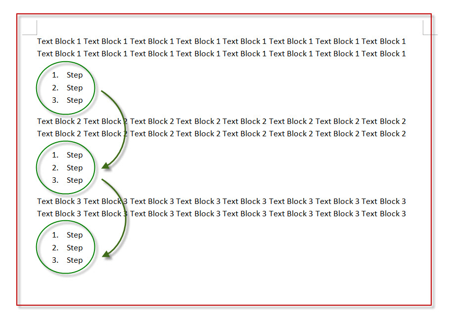 link text blocks ms publisher