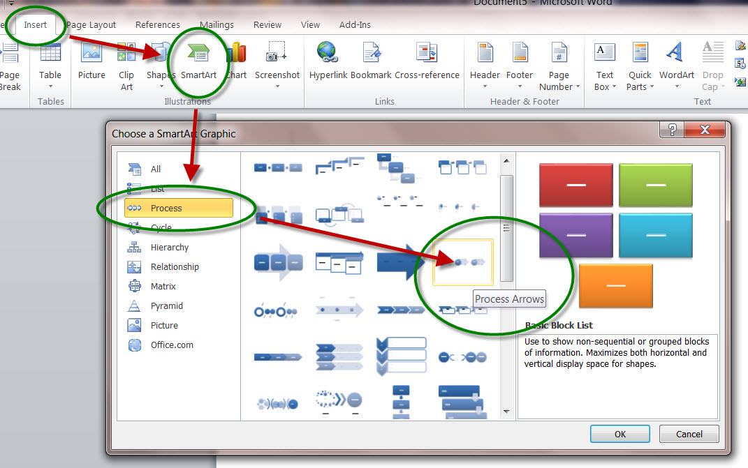 How To Describe A Step by Step Process Visually In MS Word 2010 