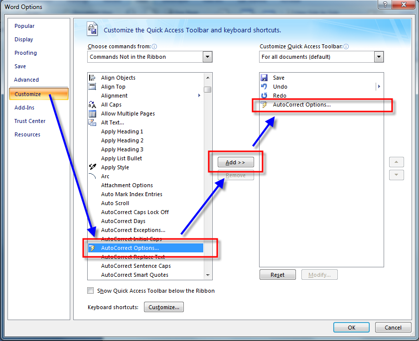 How To Locate And Display AutoCorrect Options In MS Word Technical 