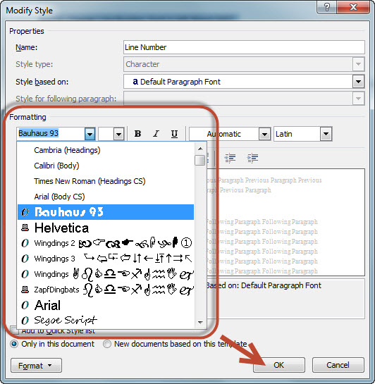 How To Change Line Number Font In MS Word 2007 And 2010 Technical 