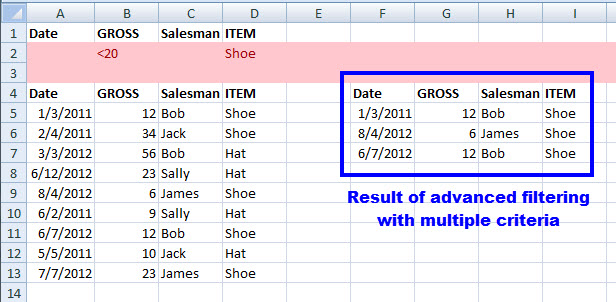 How To Filter A MS Excel Data Set With Multiple Criteria Advanced 