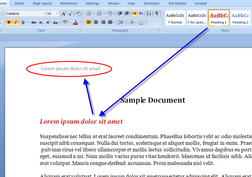 how to write header and footer in word