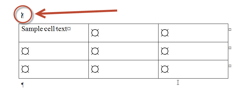 how-to-insert-text-above-a-table-in-word-2007-technical-communication