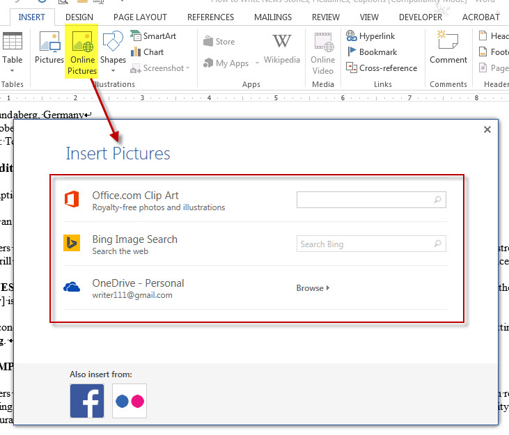  Welcome Back And Insert Pictures Features In MS Word 2013 