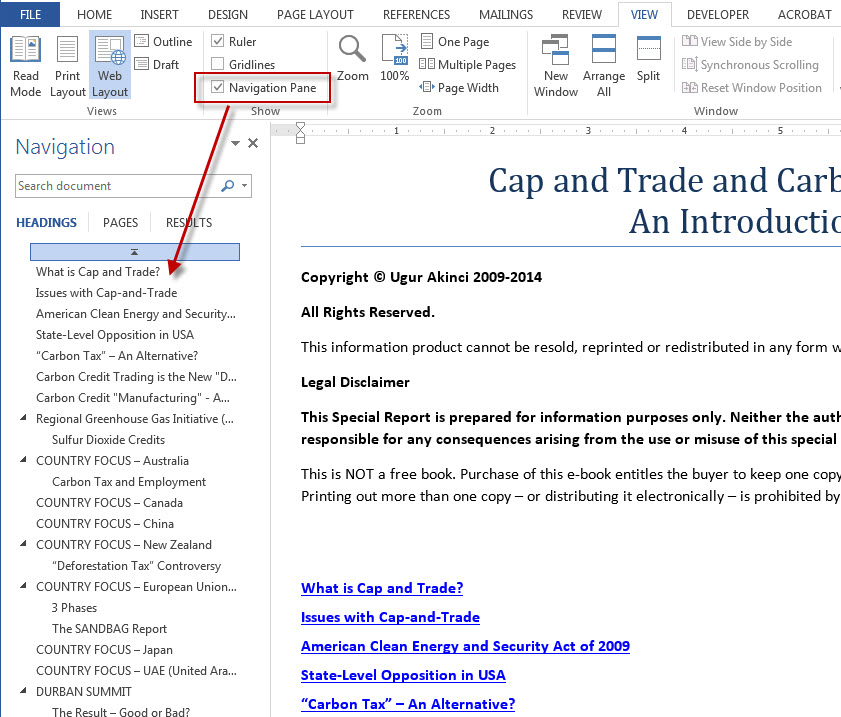 How To Use Navigation Pane In Word - Printable Templates