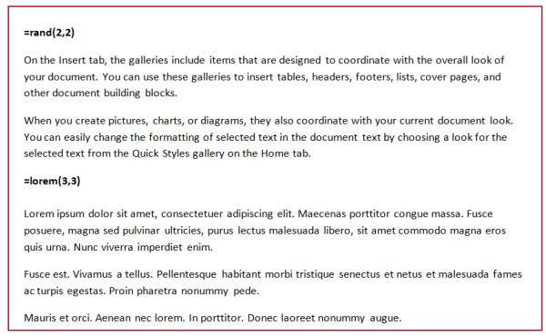 How Random Text Word's Built-in Random Text Generator - Technical Communication Center