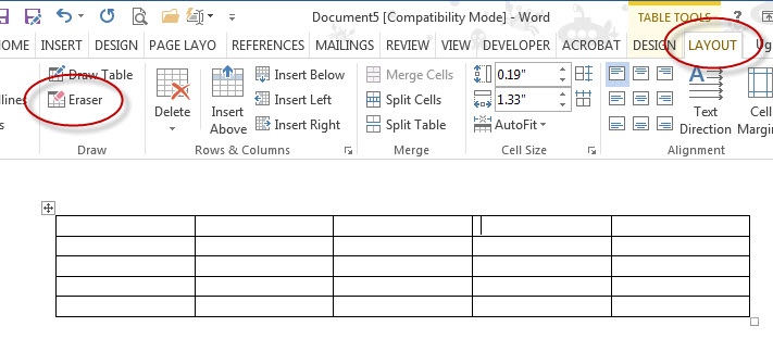 How To Erase Lines From A Table In Word